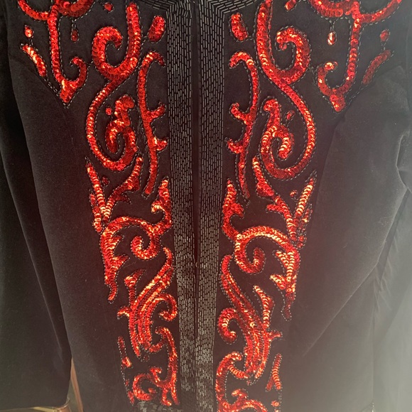 🌹DIANE GILMAN EMBELLISHED VELVET JACKET (SMALL)🌹 - Picture 10 of 16